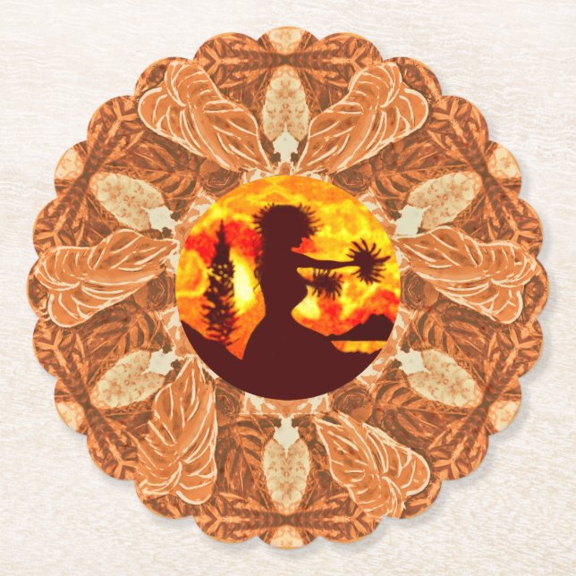 Hula Dancer  Paper Coaster (Front)