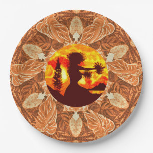 Hula Dancer Paper Plate