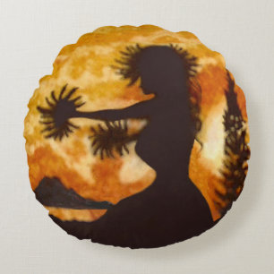 Hula Dancer  Round Pillow
