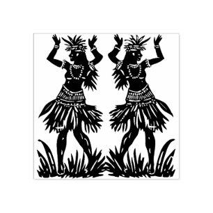 Hula Dancer Rubber Stamp  