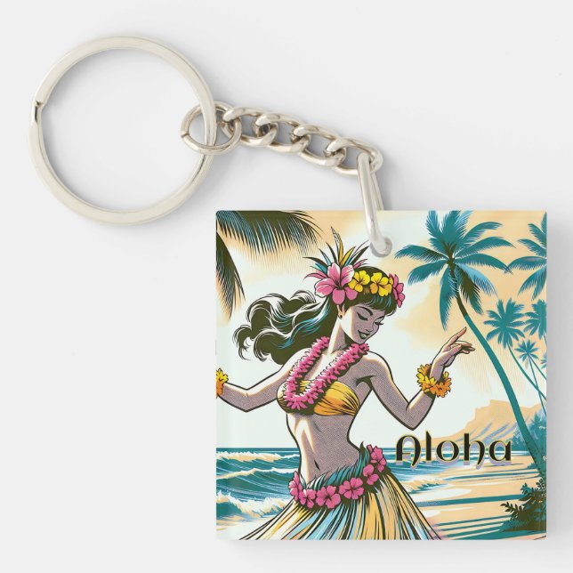 Hula Dancer sur les îles Hawaiiennes Aloha (Devant)