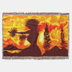 Hula Dancer Throw Blanket