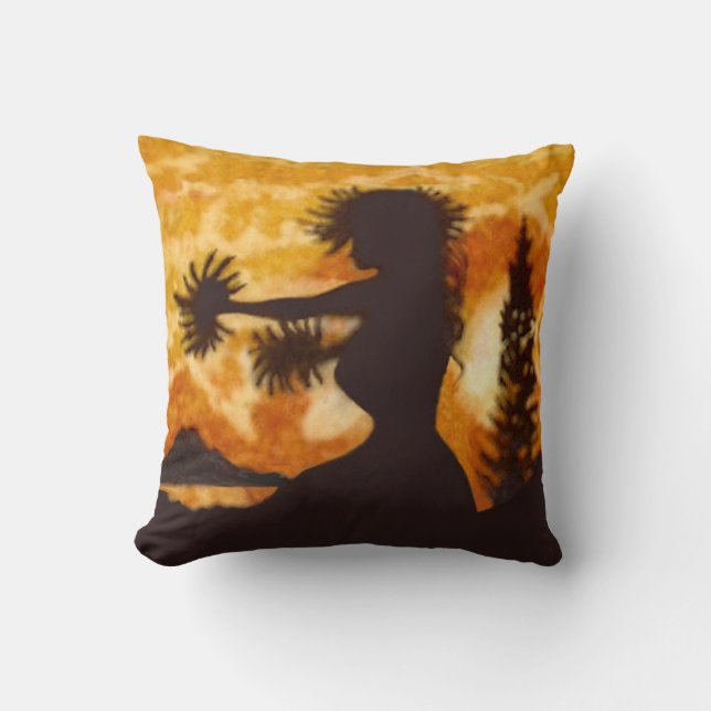 Hula Dancer  Throw Pillow (Front)
