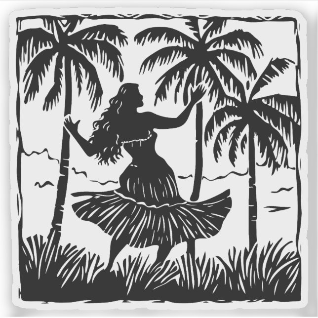 Hula Dancer vinyl sticker (Front)