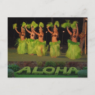 Hula dancers postcard