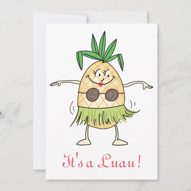 Hula Dancing Pineapple Card (Front)