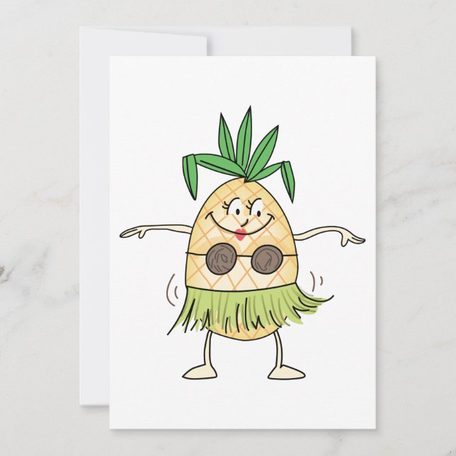 Hula Dancing Pineapple Card (Front)