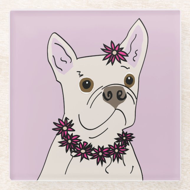 Hula dog glass coaster (Front)