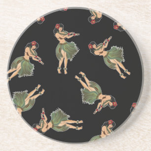 Hula Girl Dancing Pattern Coaster