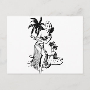 Hula Girl Postcard
