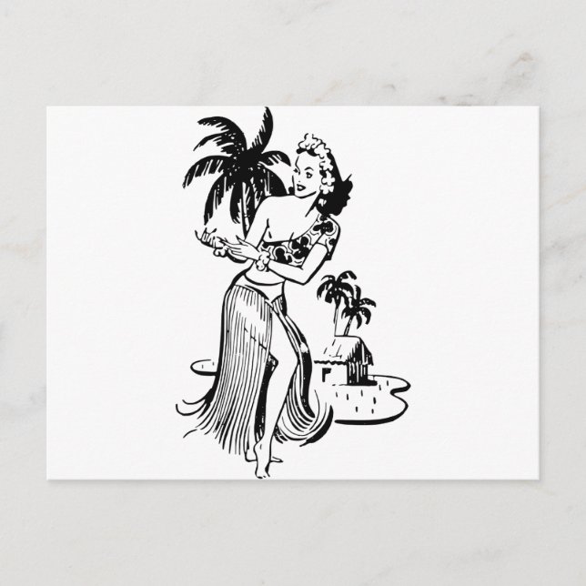Hula Girl Postcard (Front)
