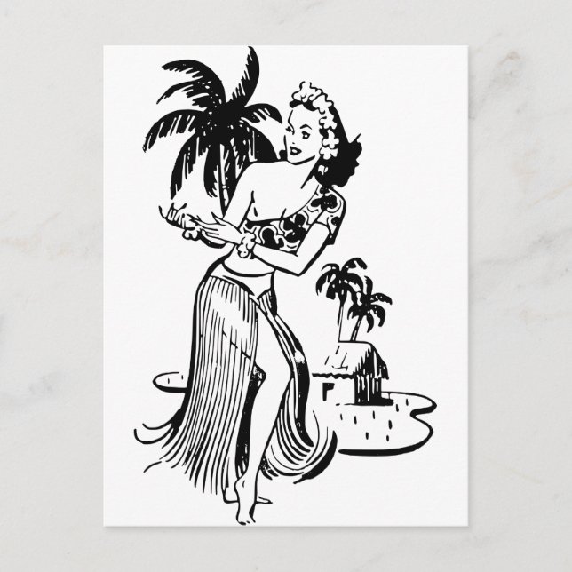 Hula Girl Postcard (Front)