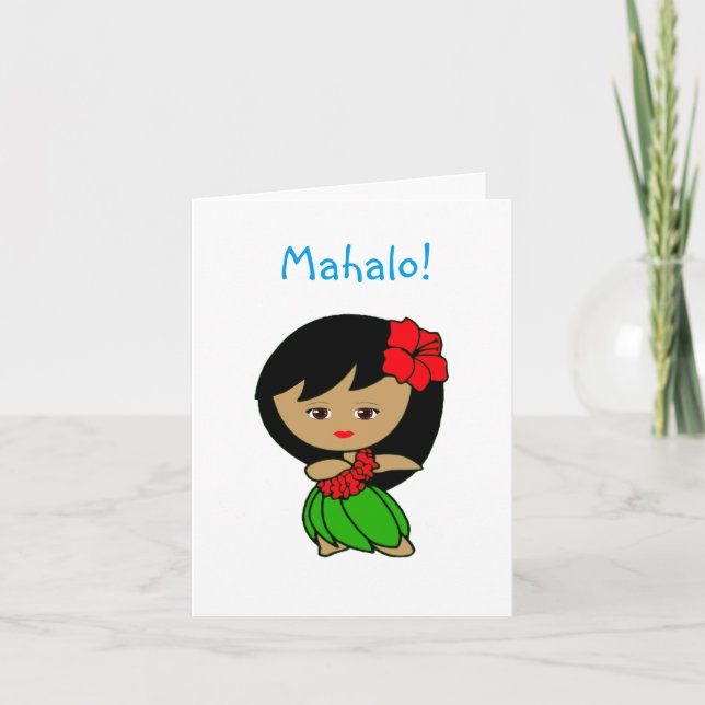 Hula Girl Thank you card (Front)