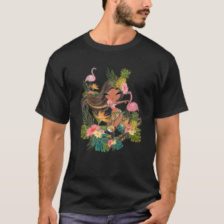 Hula Girl Tiki Vacation Hawaiian Luau Beach Summer T-Shirt
