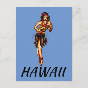 Hula Girl - Vintage Hawaii Postcard