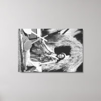 Hula Girl with Outrigger Canoe Hawaii Photograph