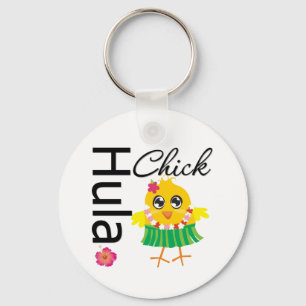 Hula Hawaii Chick Keychain