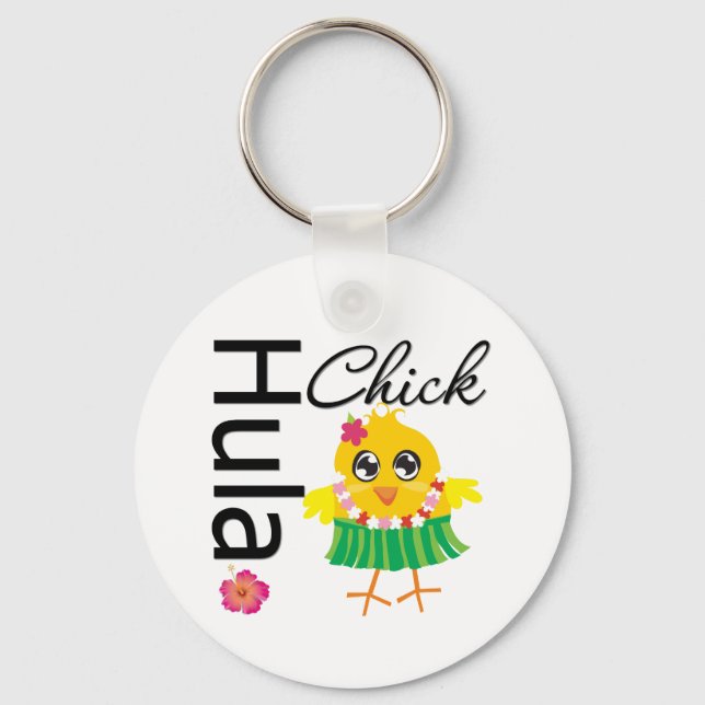 Hula Hawaii Chick Keychain (Front)