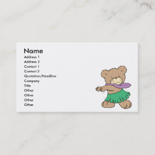 hula hawaiian vacation cute teddy bear design business card