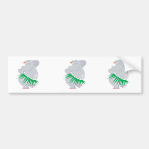 hula hippo bumper sticker