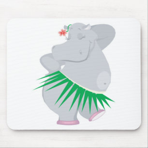 hula hippo mouse pad