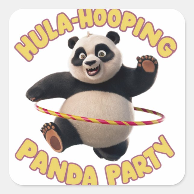Hula hooling panda  party sticker (Front)
