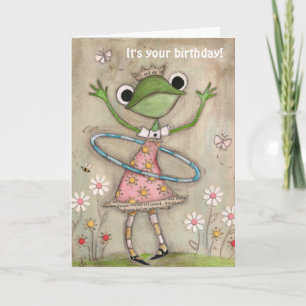 Hula Hoop Frog - Carte d'anniversaire