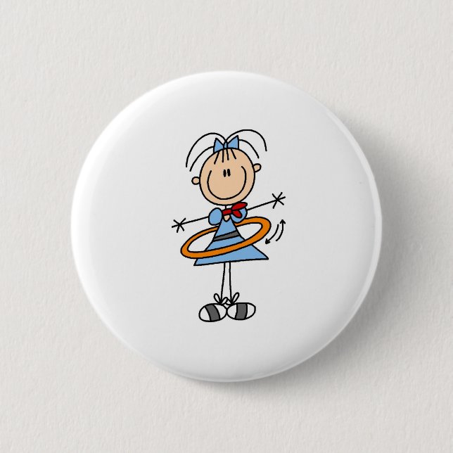 Hula Hoop Girl Button (Front)