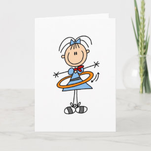 Hula Hoop Girl Card
