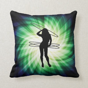 Hula Hoop Girl; Cool Throw Pillow
