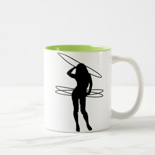Hula Hoop Girl; Cool Two-Tone Coffee Mug
