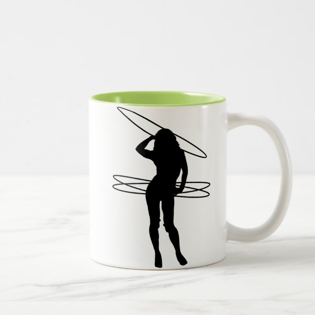 Hula Hoop Girl; Cool Two-Tone Coffee Mug (Right)