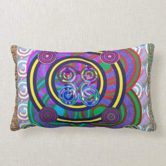 Hula Hoop Girls Game Round Circle Design Lumbar Pillow