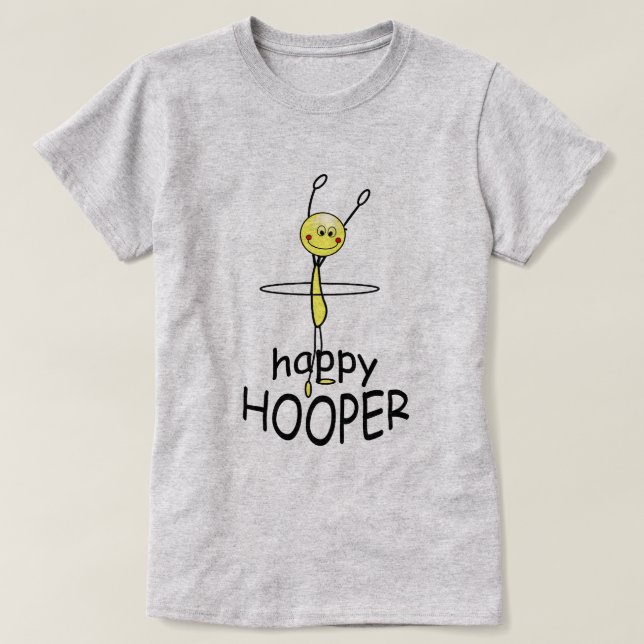 Hula Hoop Happy Hooper Funny T-shirt (Design Front)