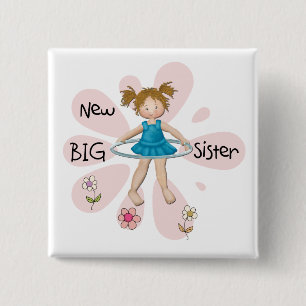 Hula Hoop New Big Sister 2 Inch Square Button