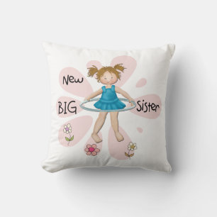 Hula Hoop New Big Sister Throw Pillow
