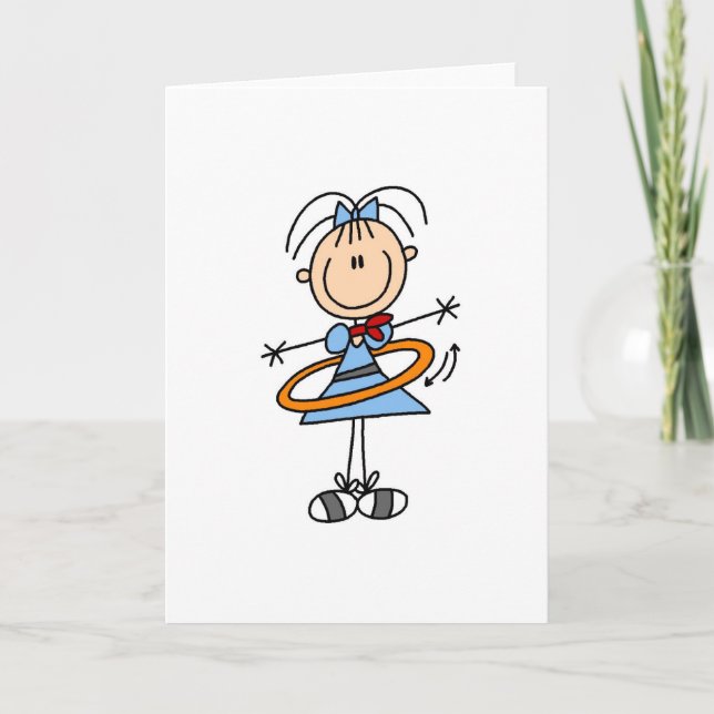 Hula Hoop Stick Figure T-shirts and Gifts Card (Front)