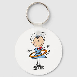 Hula Hoop Stick Figure T-shirts and Gifts Keychain