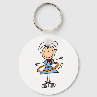 Hula Hoop Stick Figure T-shirts and Gifts Keychain