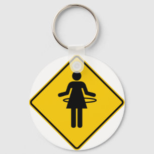 Hula Hoop Zone Highway Sign Keychain
