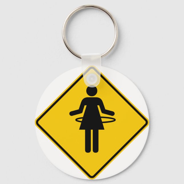 Hula Hoop Zone Highway Sign Keychain (Front)