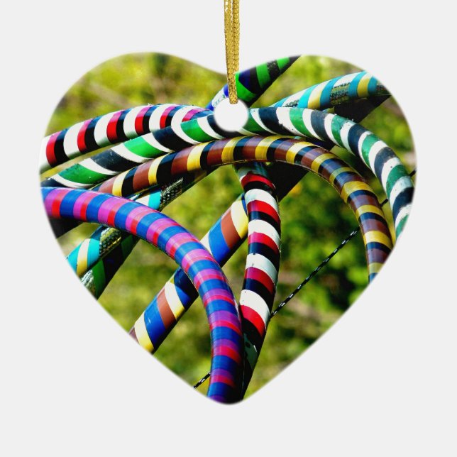 Hula Hooping in Style Ceramic Ornament (Front)