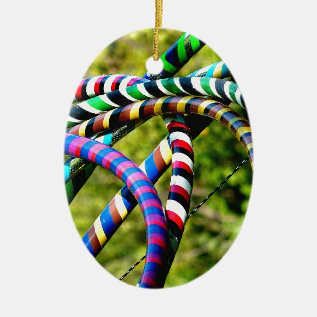 Hula Hooping in Style Ceramic Ornament (Front)