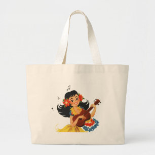 Hula Hula Girl Large Tote Bag