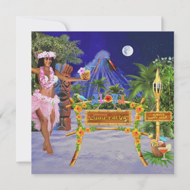 Hula on over to Our Luau Party Invitation (Front)