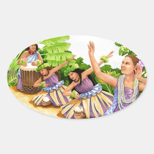 Hula Oval Sticker (Front)