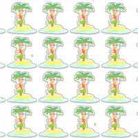 Hula Palm (sheet) contour stickers