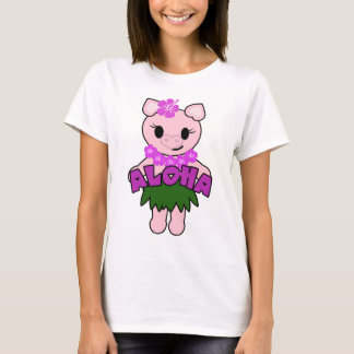 Hula Piggy - Ladies Baby Doll (Fitted) T-shirt