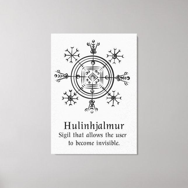 Hulinhjálmur – Norse Sigil of Invisibility Canvas Print (Front)