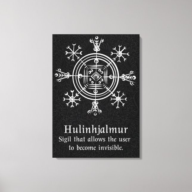 Hulinhjálmur – Norse Sigil of Invisibility Canvas Print (Front)